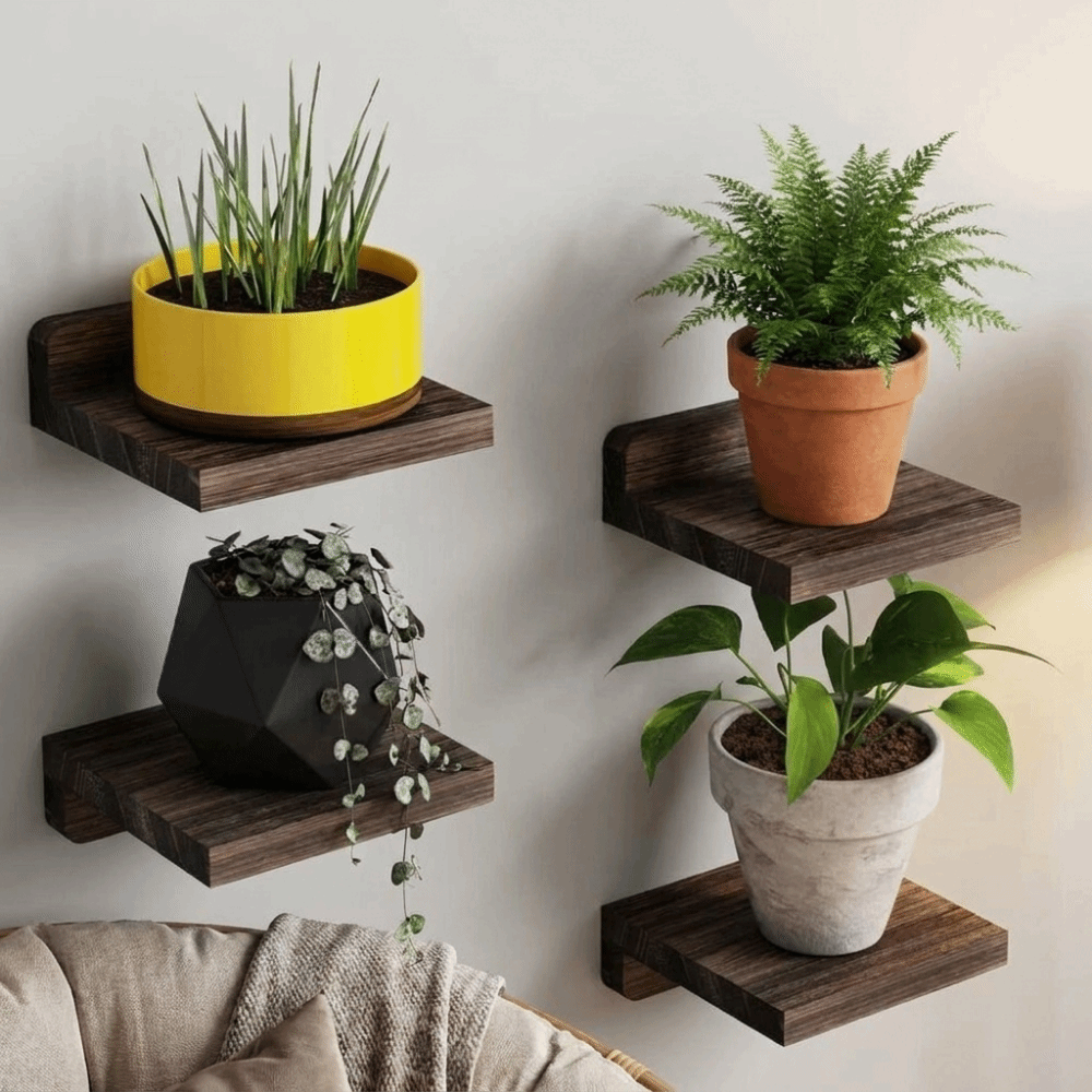 Flower Wall Panel - Set di 4 Mensole Galleggianti in