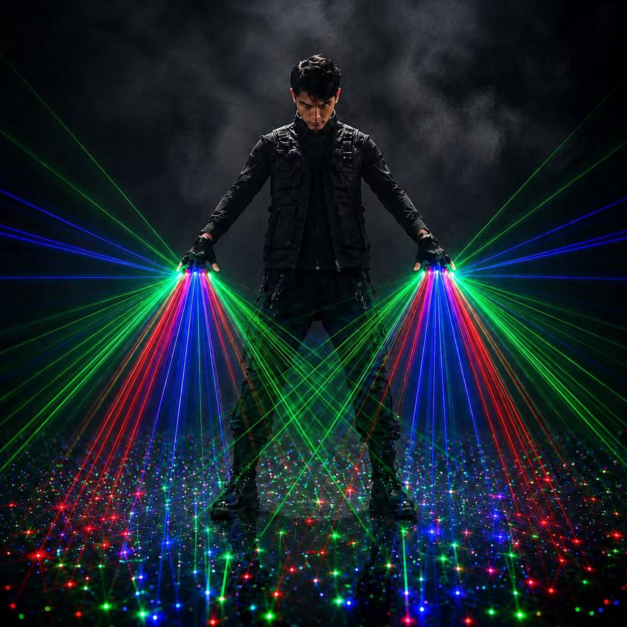 Event Party Dj - Guanti laser RGB ricaricabili con luce
