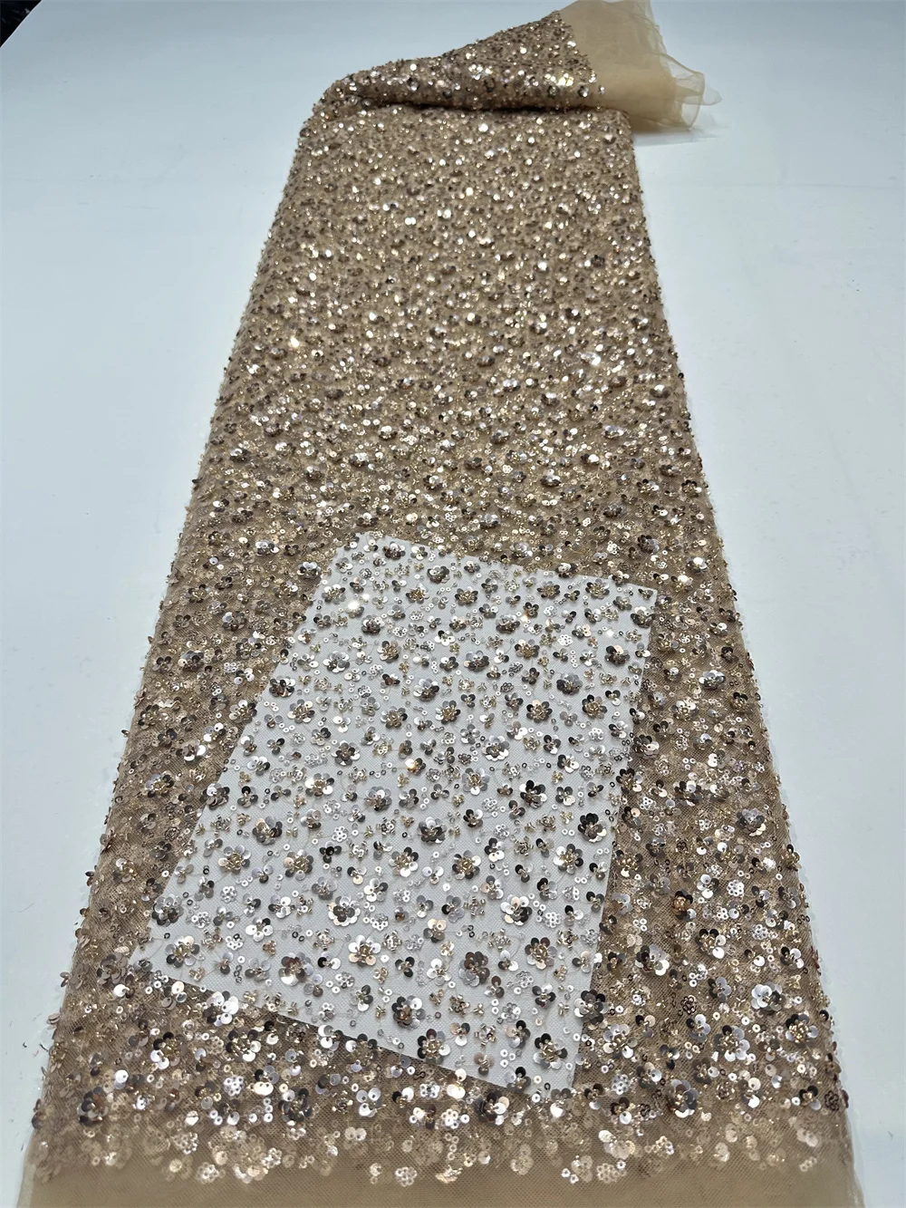 Glitter Tablecloth - Tessuto africano del pizzo 2026 paillettes