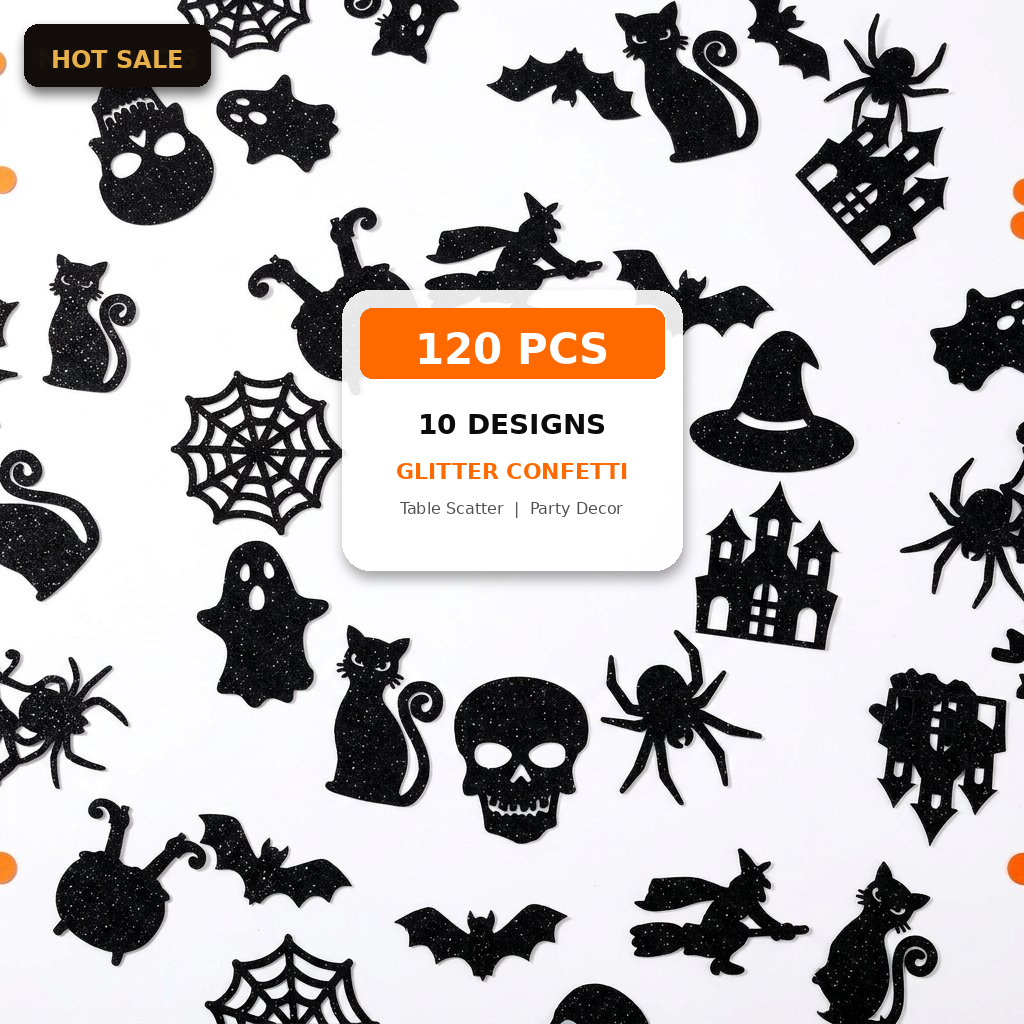 Papercraft Supply Confetti - Coriandoli di Halloween 120 Pezzi Glitter