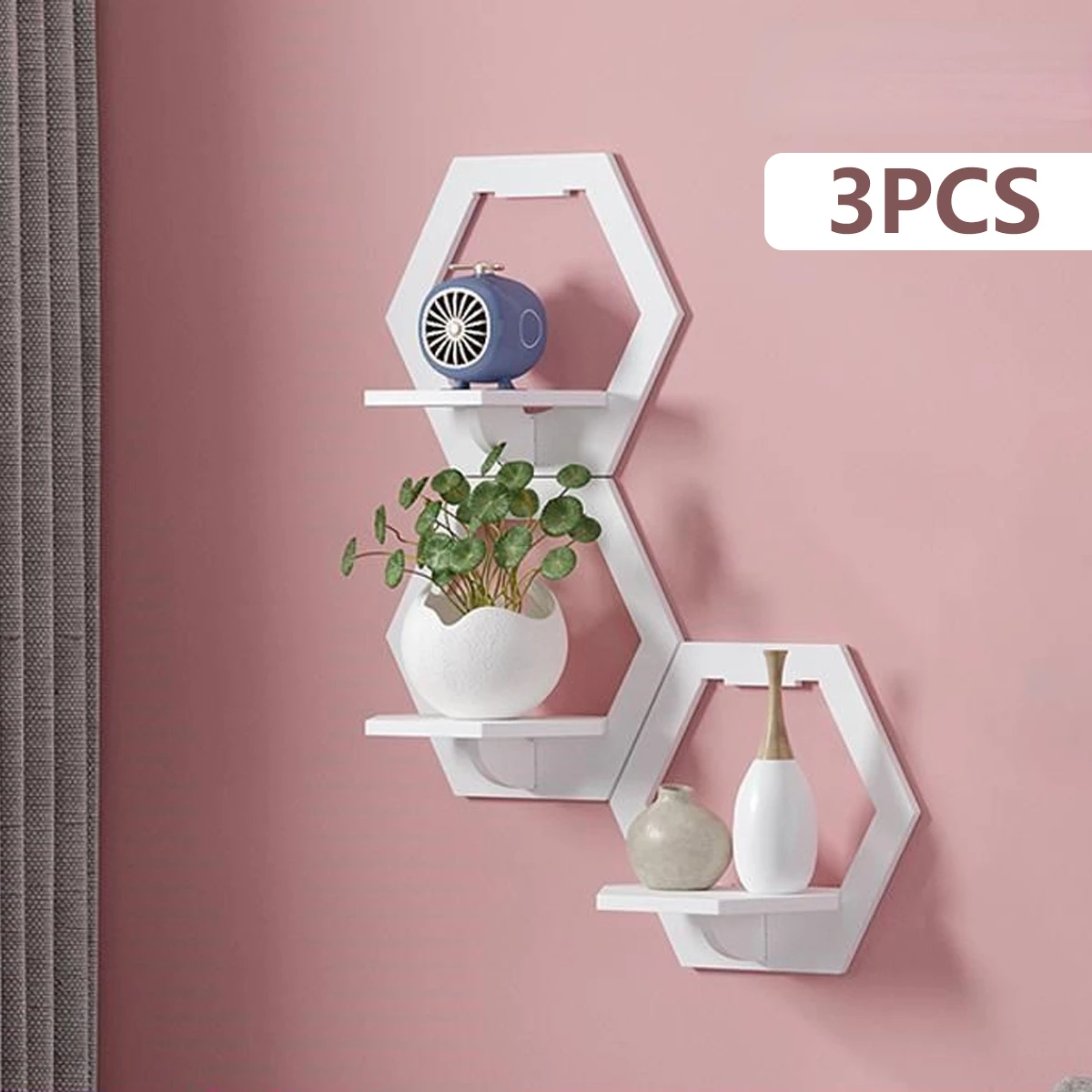 3 pezzi mensola a muro esagona - Flower Wall Panel recensione e prezzo